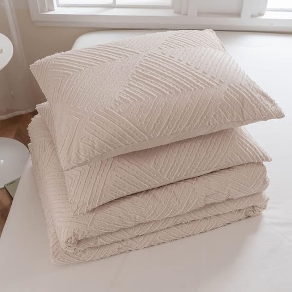 Sengeteppe/pledd, 3-delt sett, vattert teppe 220x240cm med 2 putetrekk