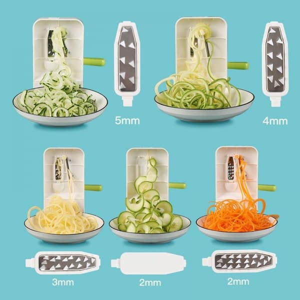 Spiralizer 4-bladig Grönsaksspiralizer Vikbar Spiralskärare Zucchini Noodle Veggie Pasta Spaghetti Maker