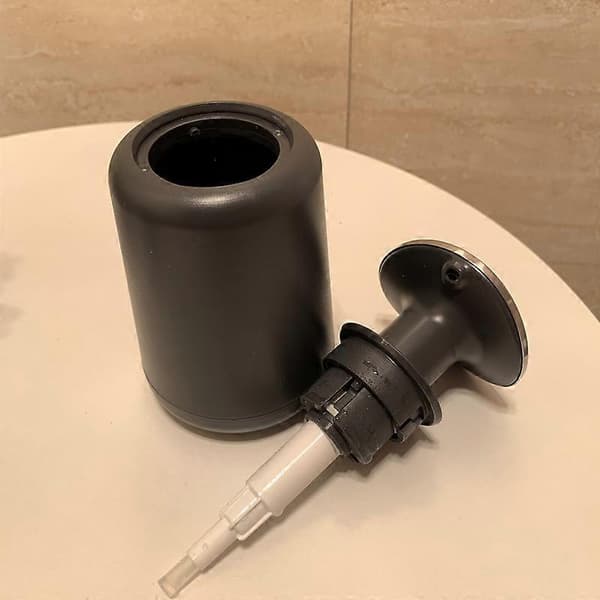 Hygienisk badrumstvålpump, påfyllningsbar grå/rostfritt stål