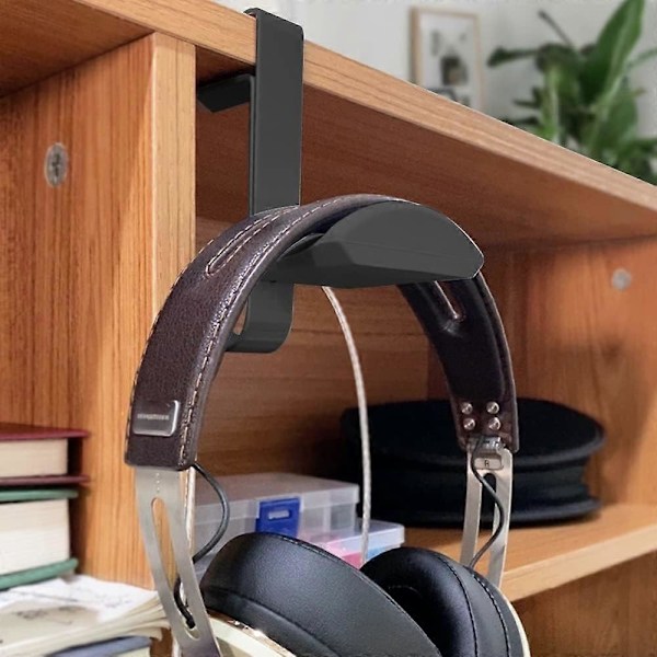 Justerbart headsetställ, hörlurshängare, skrivbordsbesparande hållare, för alla Bluetooth-gamingheadset (Svart)