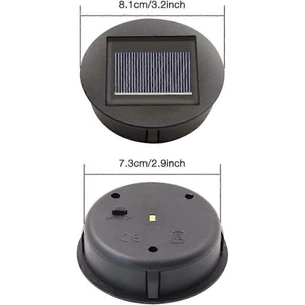 4-pak Solcelle Udskiftningslys med LED-pærer, Solcelle Loftlys Udskiftning, LED Solpanel Sha