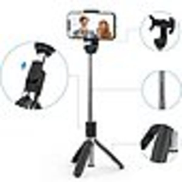 Bluetooth Selfie Stick Stativ Utdragbar Stång Smartphonehållare