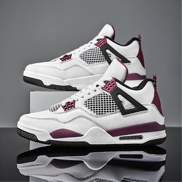 (A4purple White 8.5 UK) Bebetter Miesten Air 4 Retro Klassiset Skeittikengät - Mustat Kuntoilukengät Koripalloon, Vapaa-ajan Tennarit 8.5 UK