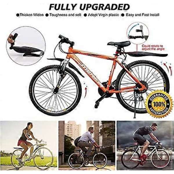 Cykelstänkskärmsset för 24/26/27,5 tum, 3 delar - Universell full täckning förtjocka bredda MTB cykelstänkskärmar fram och bak