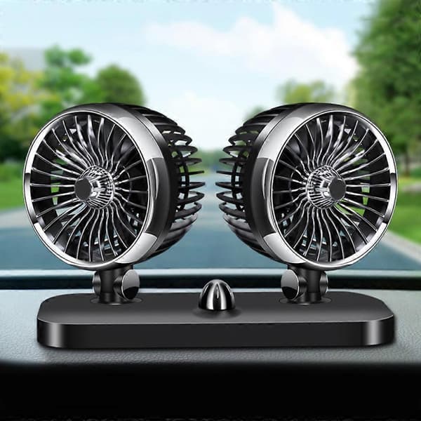 (12V) Bærbar Elektrisk Bilventilator 12V/24V Auto Køleluftcirkulator med Gummipude