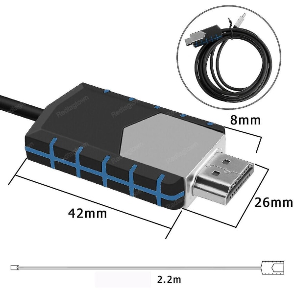 Typ C till HDMI-kabeladapter för Android-telefoner Samsung