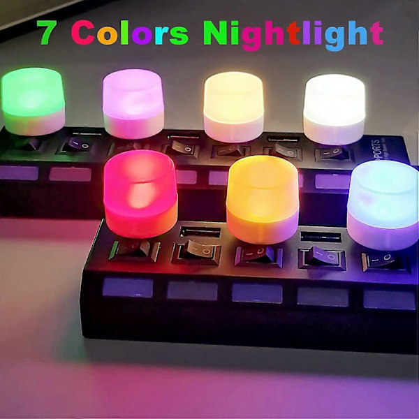 USB Stik Lys, Mini LED Øjenbeskyttelse Natlampe 7 Pak