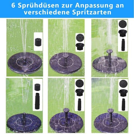 Solarpumpe, solardrevet springvand, 1,5 watt vandfunktion, damppumpe, springvand