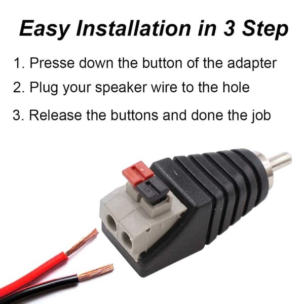 8 stk RCA til høyttalerkabeladapter, RCA-plugg til AV