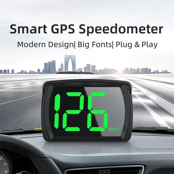 Universal Digital GPS Speedometer KMH Reminder Meter HD LCD Display Plug and Play Stor Skrift til Alle V