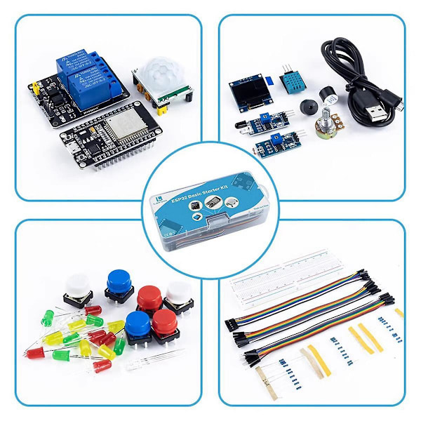 Kit ESP32 ESP 32S WIFI I OT Udviklingskort til Projekt Læringssæt Basis Kit med Tutorial DIY
