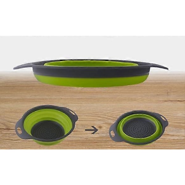 Rött Hopfällbart Durkslag Set, Runda Köksdurkslag i Silikon Diameter Storlekar 30 24 2.5 Cm Perfekt För Att Hälla Av Pasta Grönsaker Frukt