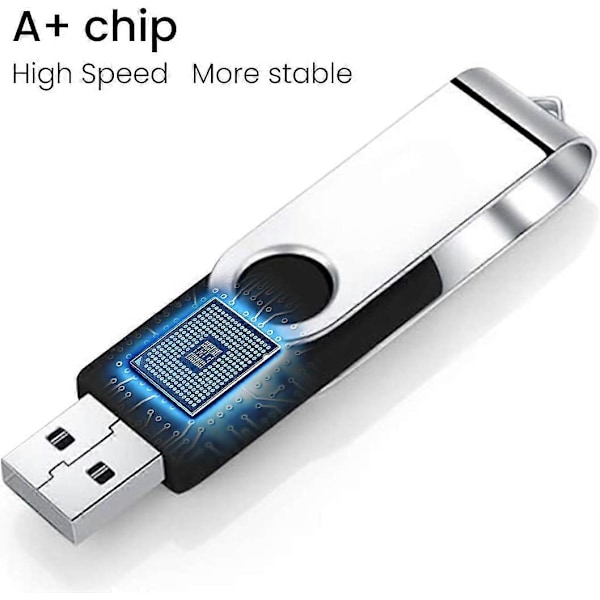 USB-minnepinne 32GB 10-pakning, EASTBULL USB 2.0 Flash Drive roterende lagring Minnebrikke Pendrive med snorer (10 farger 16GB*10PCS)