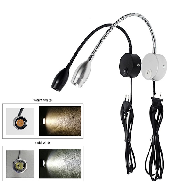 Flexibel väggmonterad LED-lampa med svanhals