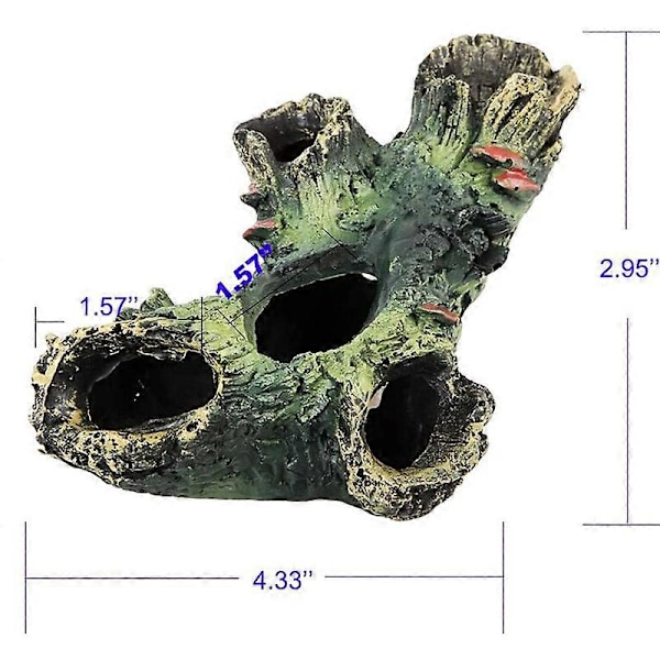 Akvarium Dekor Planter med Resin Knust Tønne og Hule Stein Utsikt, 12 stk Akvarium Dekor Planter Plast, Akvarium Tilbehør, Fiskehule