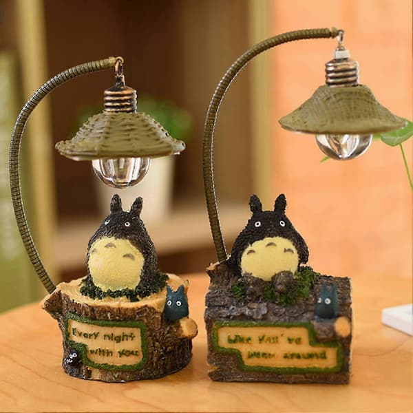 Tecknad Totoro Design LED Nattlampa Harts Hem Display Modell Form Dekor - Bra kvalitet