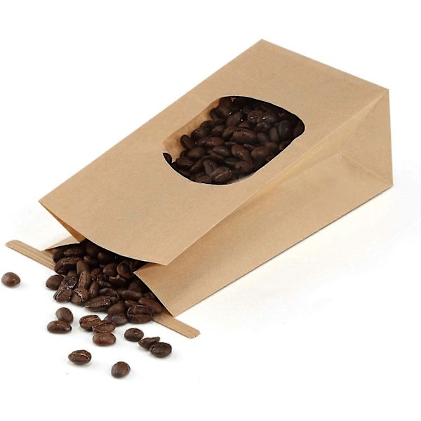 50-pack Fönsterpapperspåsar - Plåtförslutning Kaffe/Kakor Förpackning