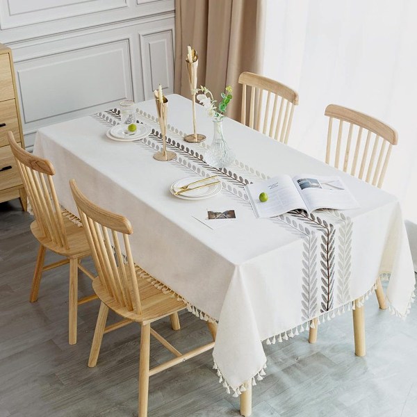 Rektangulär Tvättbar Duk, Bomullslinne, 140x220cm