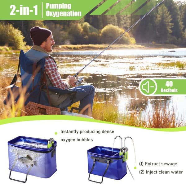 Bärbar Mini Luftpump Utomhus Syre Pump med Luftsten Tub 3-i-1 Sensor USB Laddning Automatisk Vattenpump Multifunktion