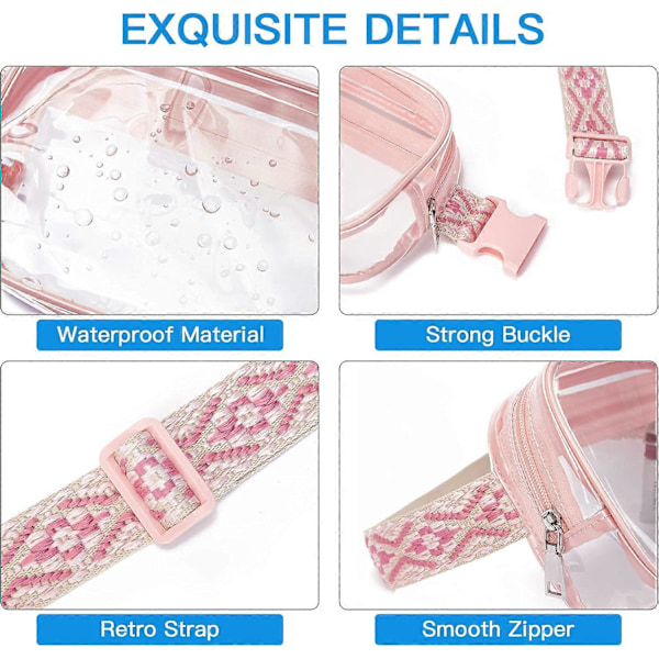 Stadiongodkänd Genomskinlig Magväska - Transparent Crossbody-väska för Evenemangssäkerhet