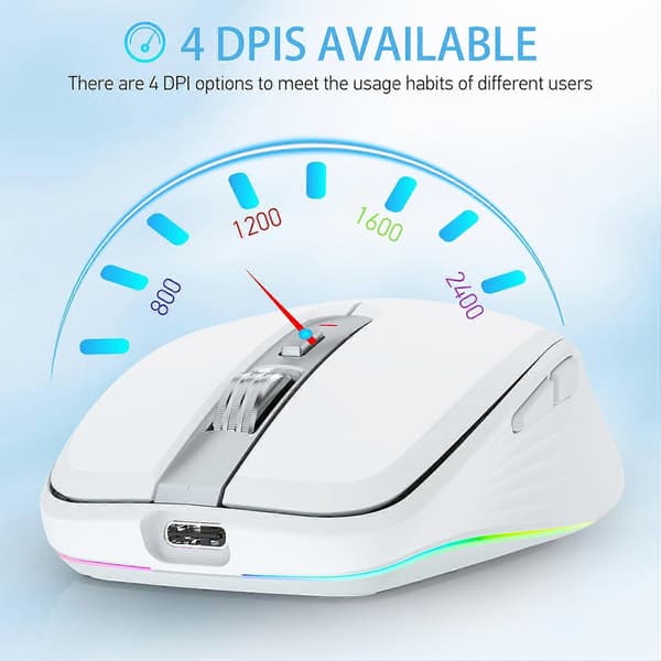 (Pinkki) 2.4G Dual-Mode Bluetooth 5.1 Langaton Hiiri, USB-lataus