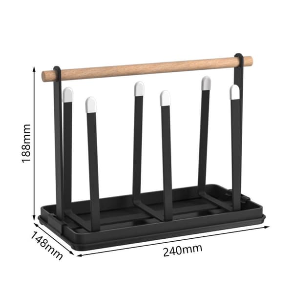 Flaskeholder for 6 flasker med avtakbar tørkematte