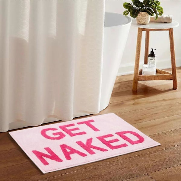 Helfärgad rosa mjuk absorberande halkfri maskintvättbar badrumsmatta för litet duschrum 17\"x24\"