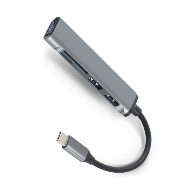 Typ C Hub 4 Port USB 3.0 Portable Splitter Card Reader Type C Gray