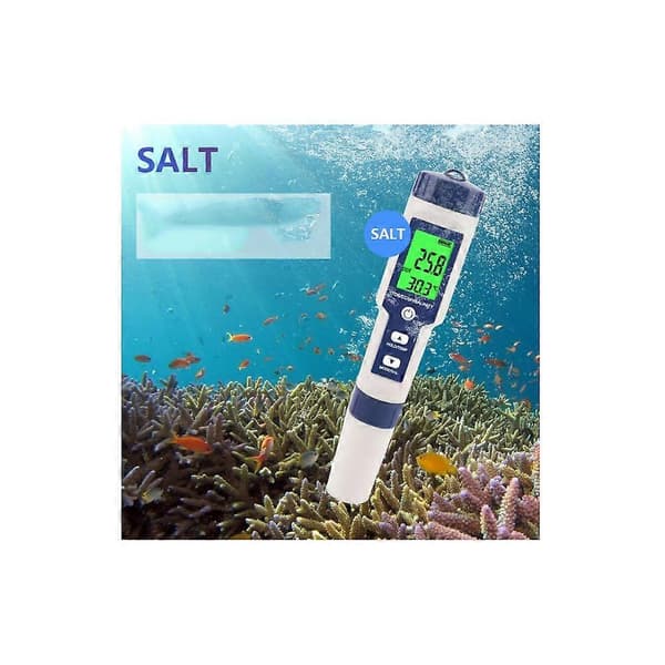 5-i-1 Multi-Parameter Vattenkvalitetstestare pH-mätare EC TDS VATTENTEST Penna Multi-funktion Vattenkvalitetstestpenna