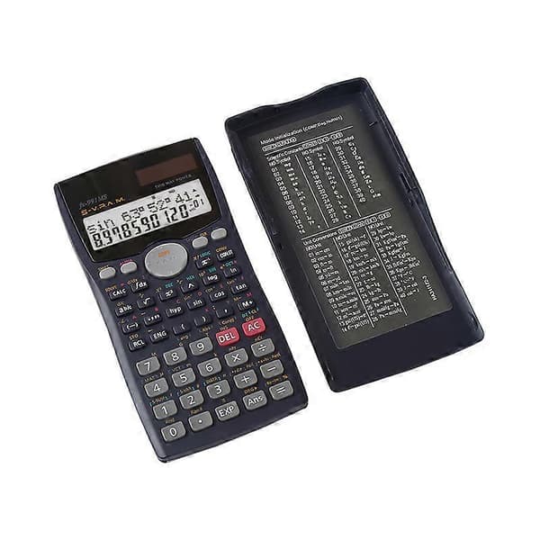 Sort Vitenskapelig Kalkulator 240 Matematiske og 2 Funksjoner - Stor Skjerm