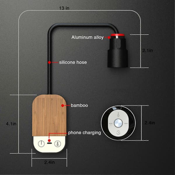 LED Nattbordslampe, Øyebeskyttelse Magnetisk Suge Nattlys Multifunksjonell Vegglampe for Studenthybel Studering/Lesing