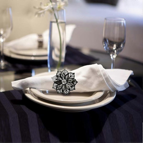 18-pak Legering Blomst Servietringe - Udhulet Bryllup &amp; Fest Service?