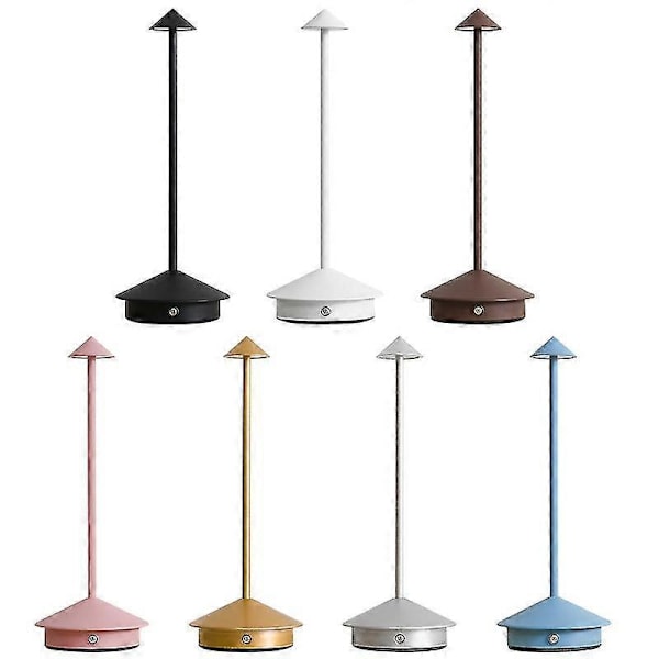 Dimbar LED-bordslampa i aluminium, IP54-skydd, för inom- och utomhusbruk, laddningsstation, H29 cm, 50% rabatt