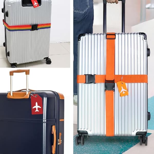 6 stk. bagagemærker, bagagemærker i aluminium