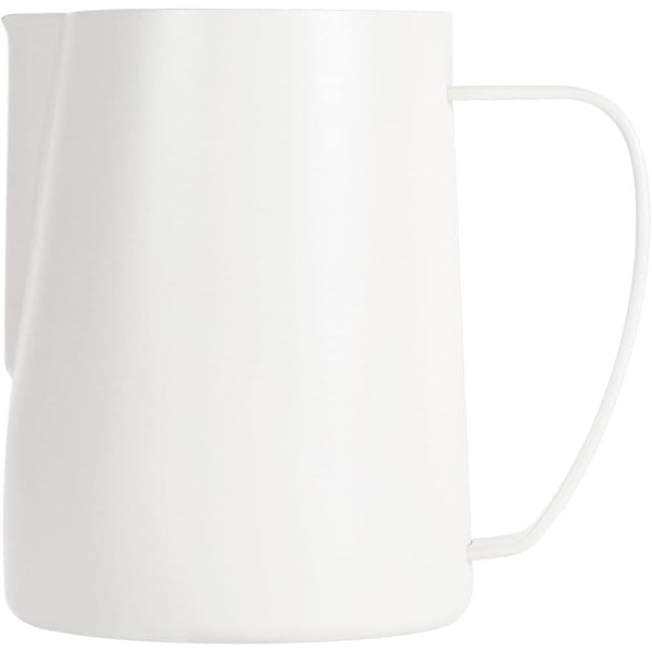 Mælkeskummer, 600 ml espressokande i rustfrit stål, kaffedampkander Mælkekande Latte Art, hvid