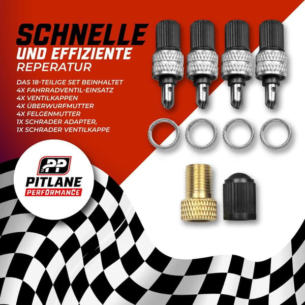 22-delars reparationssats för cykelventiler i silver, 24 mm x 10 mm x 9 mm