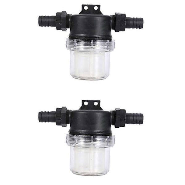 2 Pakning Vannpumpe Filter Nett Sprinkler Justerbar Inline Transparent Maske Sil Vanningsverktøy for Hagearbeid Vannpumpegrensesnitt20mm