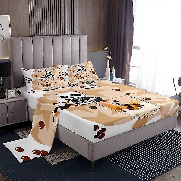 1 Set Sött Panda Påslakanset för Sovrumsinredning Queen Size B152L203H41 cm
