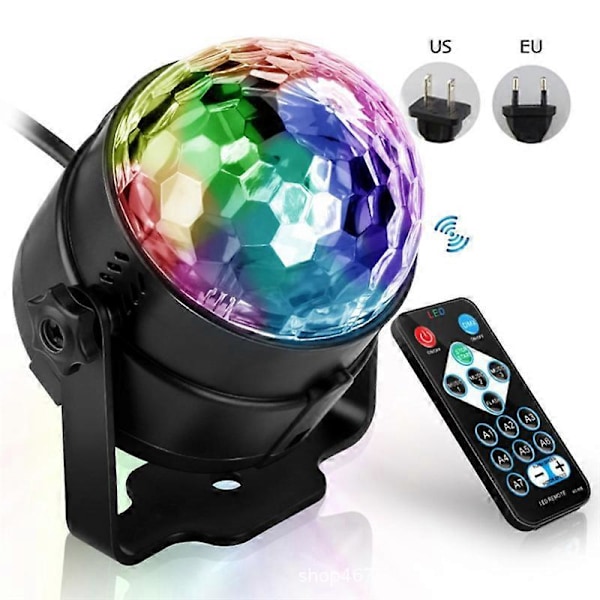 Dww-Scene Lampe, 1 Stk. Gvoo 3 Farve Lys Fest 5W LED Pærer 7 RGB Lydstyring Mini Projektor Krystalkugle Belysning Fjernbetjening til Ca