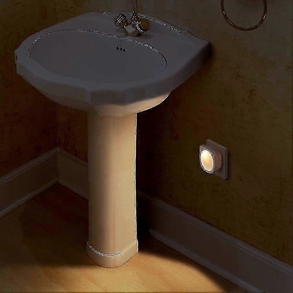 Led 4-rums LED natlys stikkontakt med tusmørkesensor natlys meget god til børn Børneværelser, Badeværelse, Gang, Trappe, Korridor