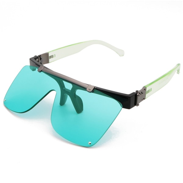 Fashionabla uppfällbara solglasögon i ett stycke för män a