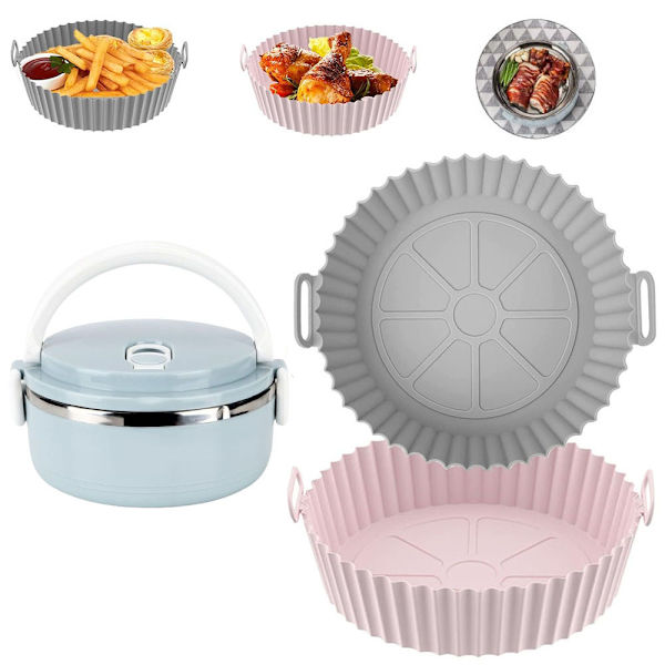 Bento-bokse, termisk madkasse, rustfrit stål, bonus 2 silikoneforme