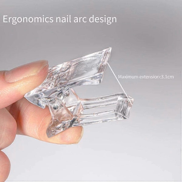 10 st Nya nagelkonst kristallklämmor förlängda nagelformar fixerade fototerapi nagelhjälp kristall limklämma nagelklämma Slumpmässig färg