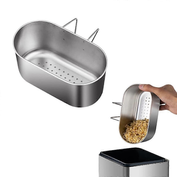 Diskho Filterkorg, Rostfri Diskho Avloppskorg, Multifunktionell Diskbänkssil Köksmatsfångare för Silning, Dränering, Silver