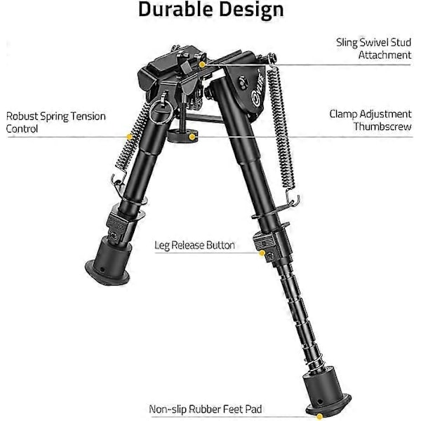 Høj- og lavtemperaturbestandig taktisk bipod, stødsikker og skridsikker til skydeoplevelser i alt terræn