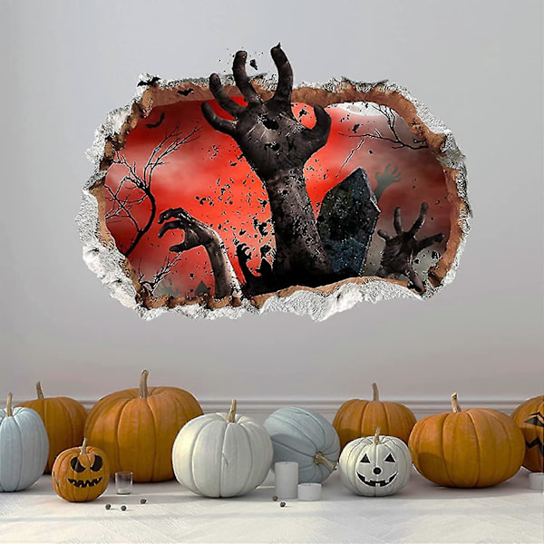 40*60cm Halloween Väggdekaler Avtagbara, Halloween Väggdekaler 3d Läskiga Väggdekaler