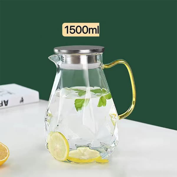 Karaff 2,2 liter, glaskaraff med lock, transparent