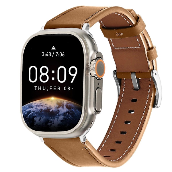 (Camel) Aitoa nahkaa oleva kellon ranneke Apple Watch Ultra 2 Ultra 49mm/ 9 8 7 45mm/ 6 5 4 SE(2023/2022) SE 44mm/ 3 2 1 42mm -kelloille