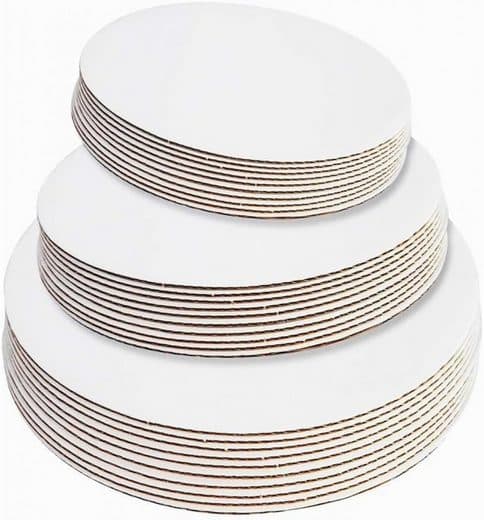 15 runde kakebrett, 15/20/25 cm, hvite