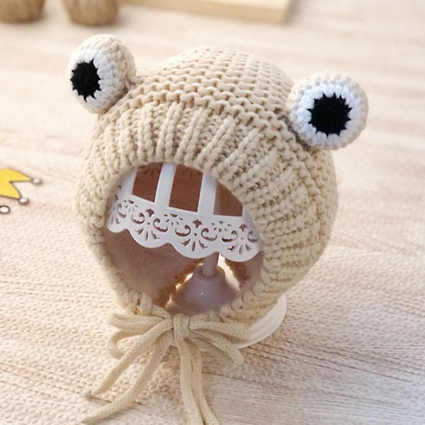 Söt stickad Pompom Baby Hat Cap Tjock Varm Baby G